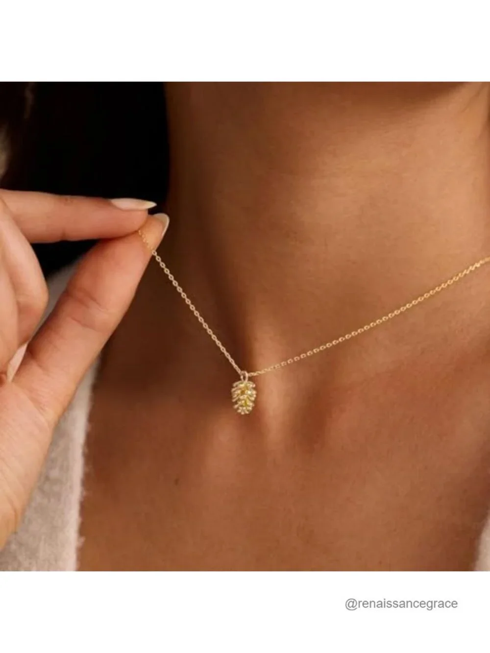 14K Gold Plated Woodland Pendant Necklace Dainty Nature Jewelry Gift